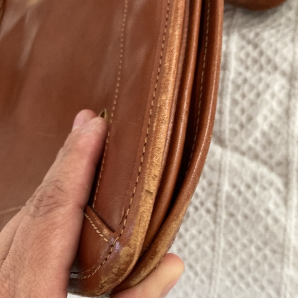 Cognac brown vintage JR leather hand bag/purse - Picture 12 of 14